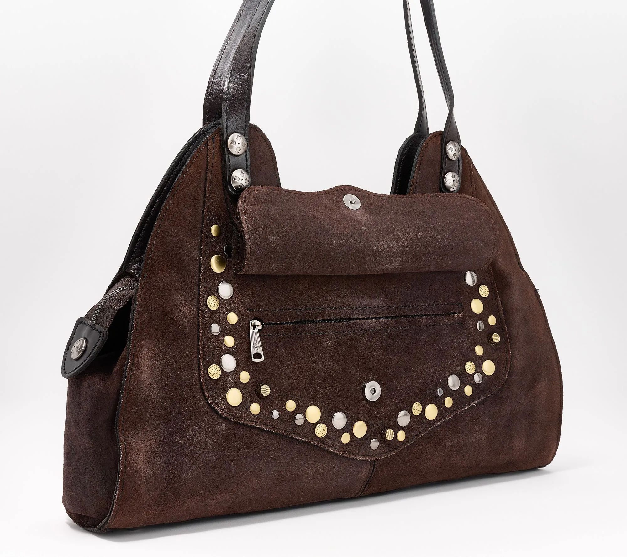 Patricia Nash Burnished Suede Ergo Satchel