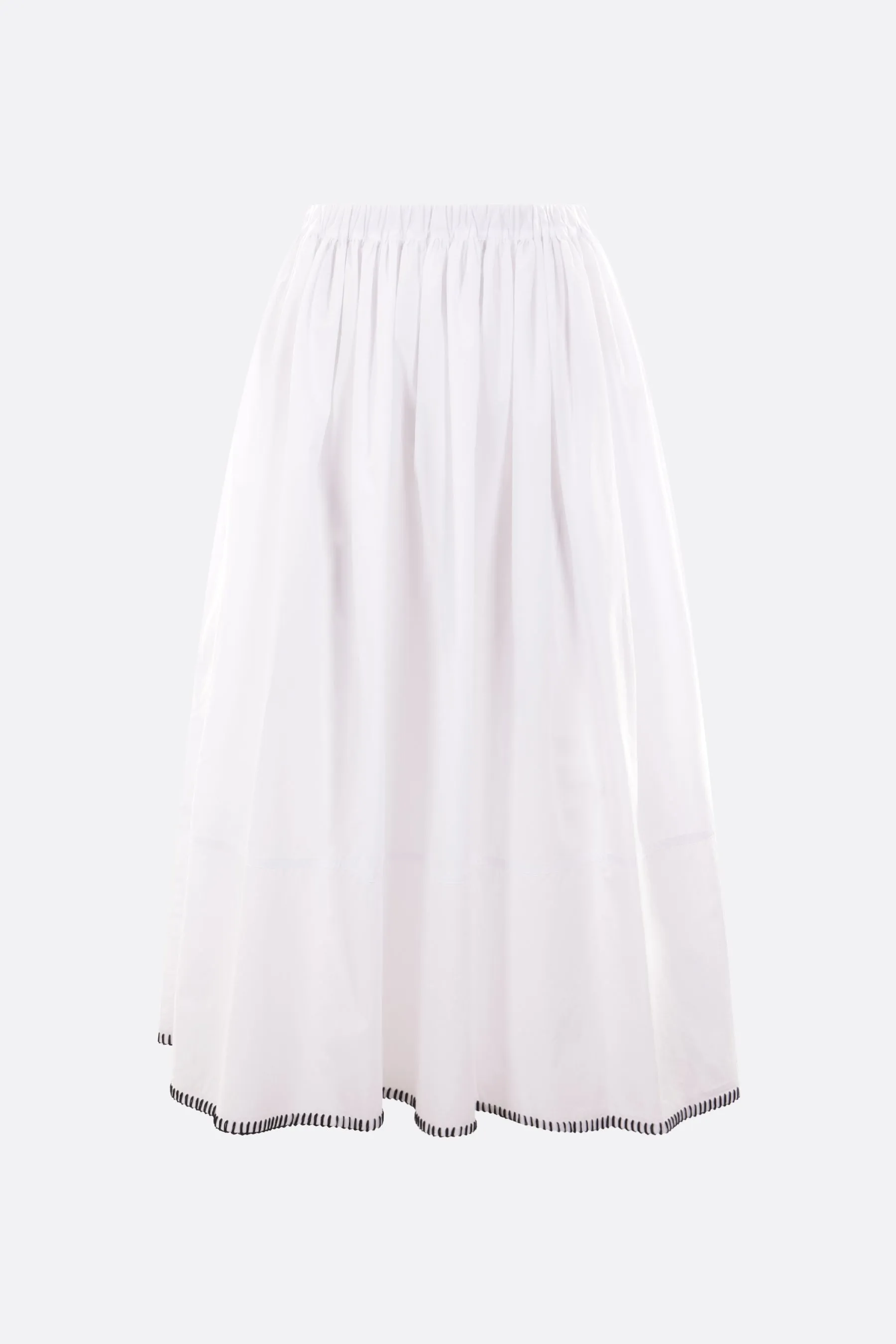 poplin round midi skirt