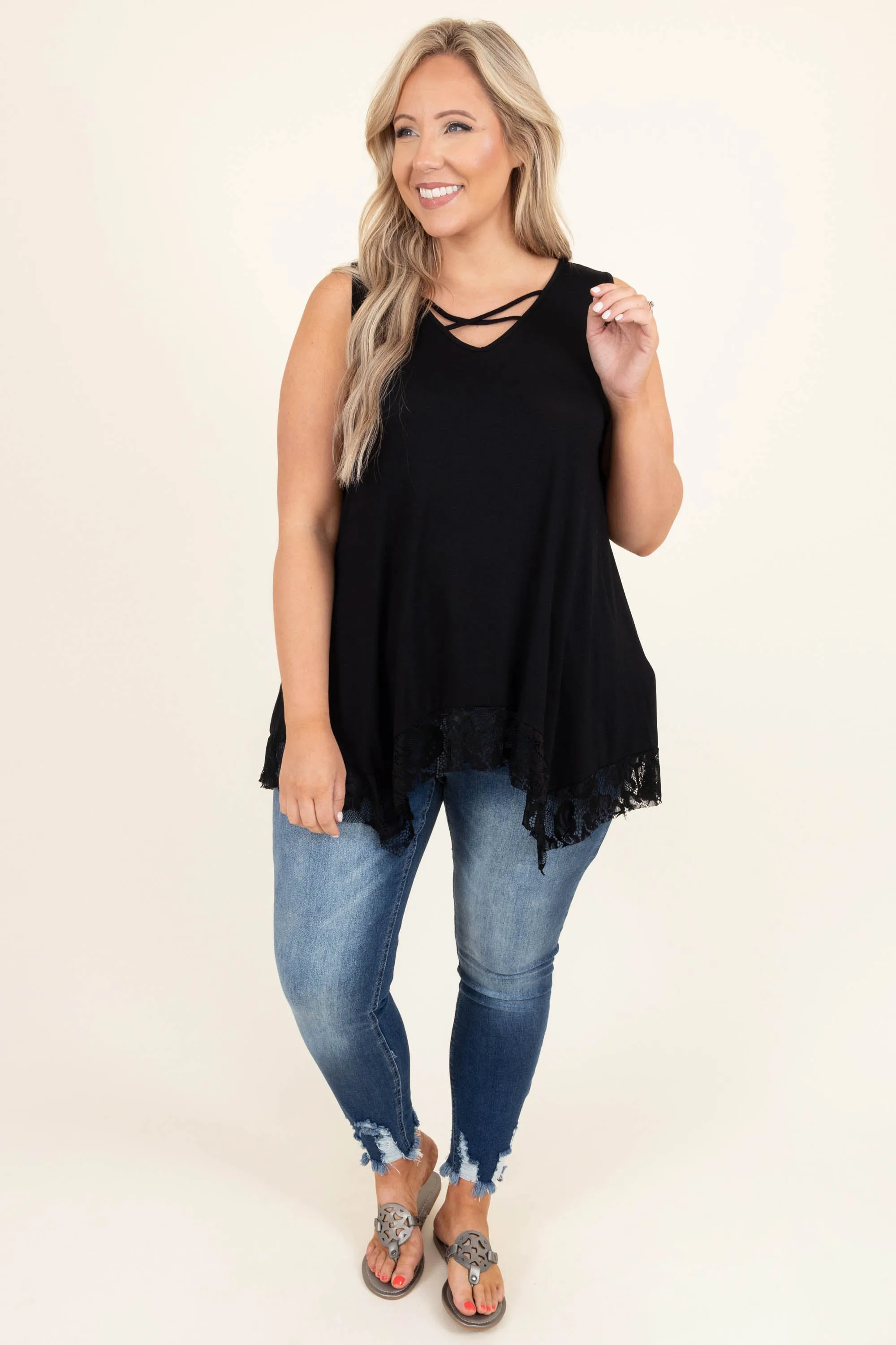 Pretty In Lace Top, Black