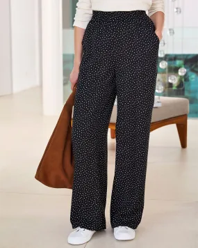 Printed Wide-Leg Trousers