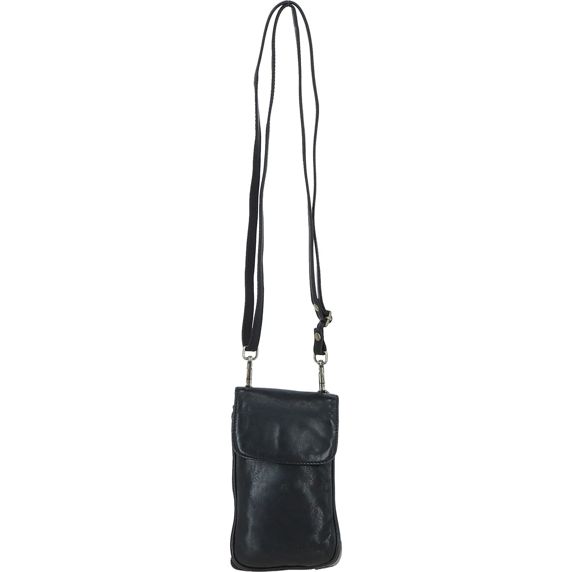 Real Leather Crossbody Smartphone Bag Black: st 2231