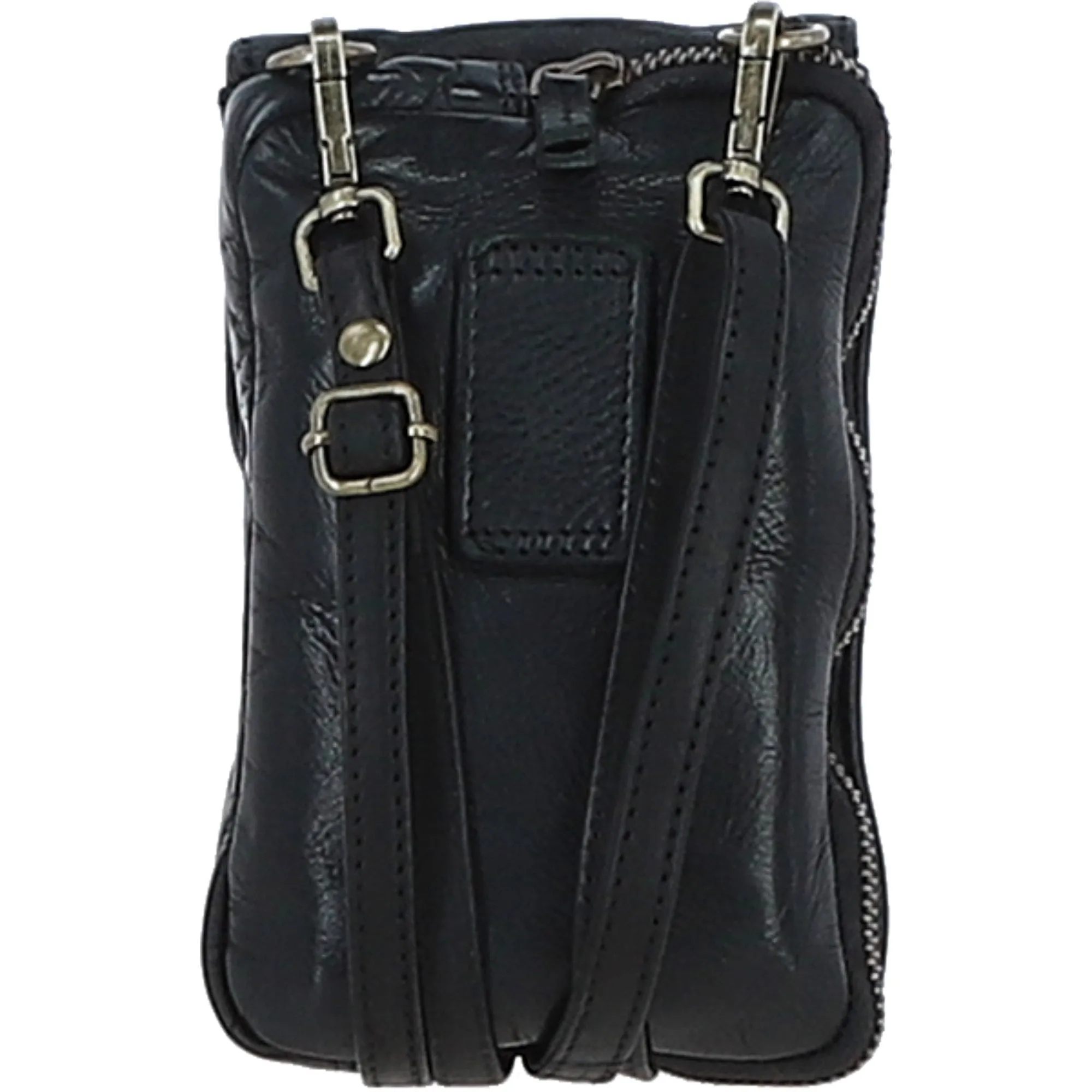 Real Leather Crossbody Smartphone Bag Black: st 2231