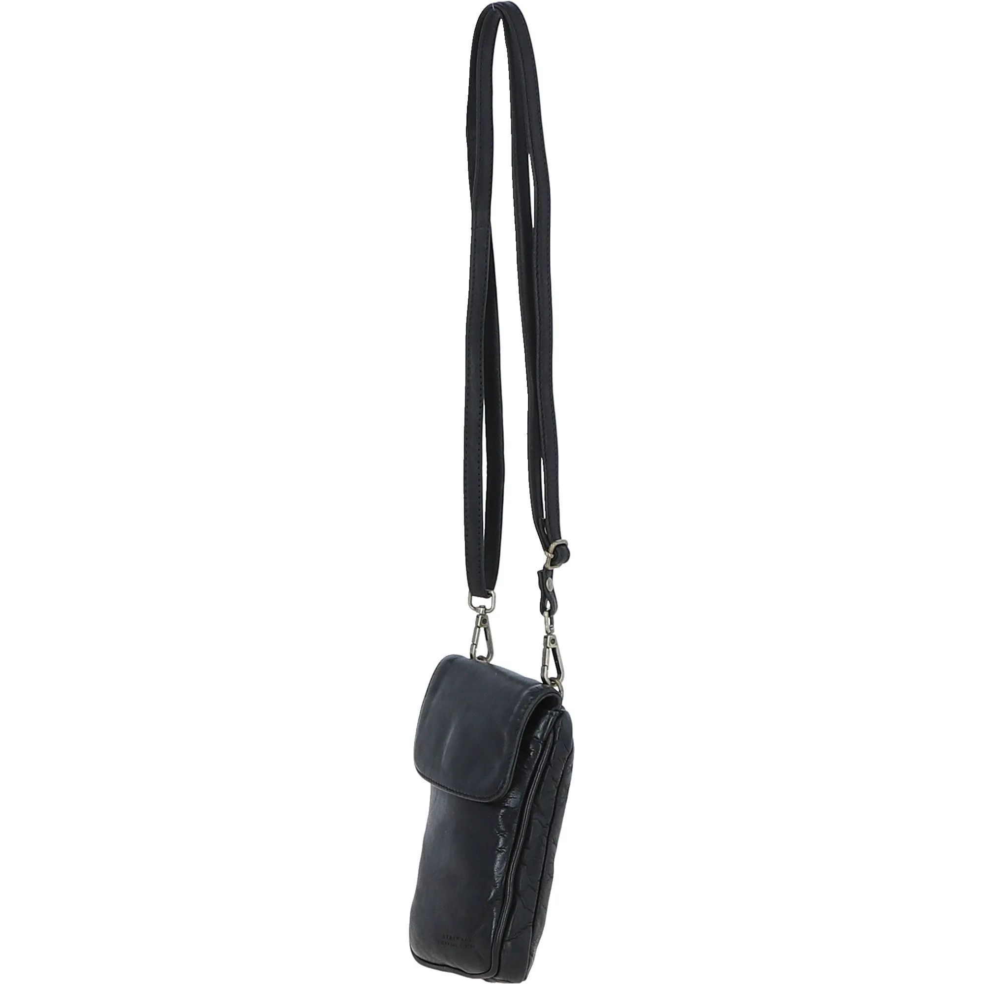 Real Leather Crossbody Smartphone Bag Black: st 2231