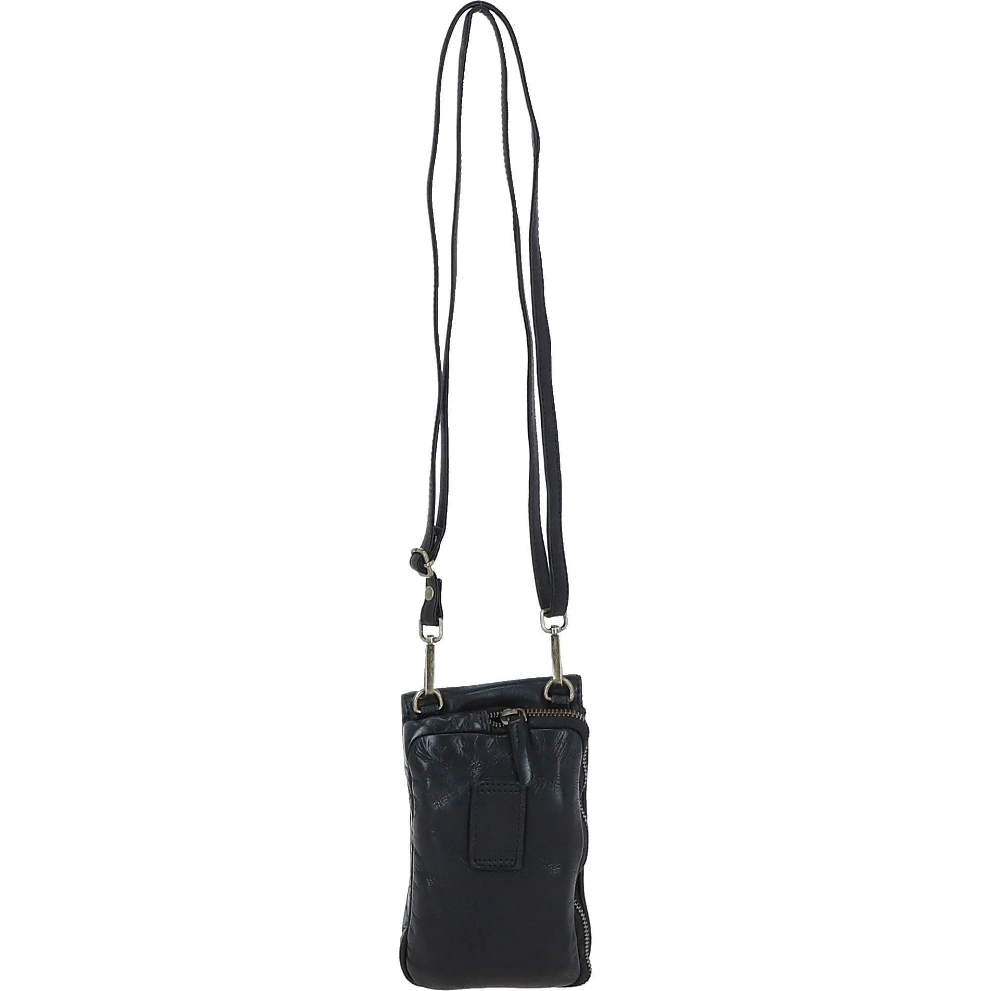 Real Leather Crossbody Smartphone Bag Black: st 2231