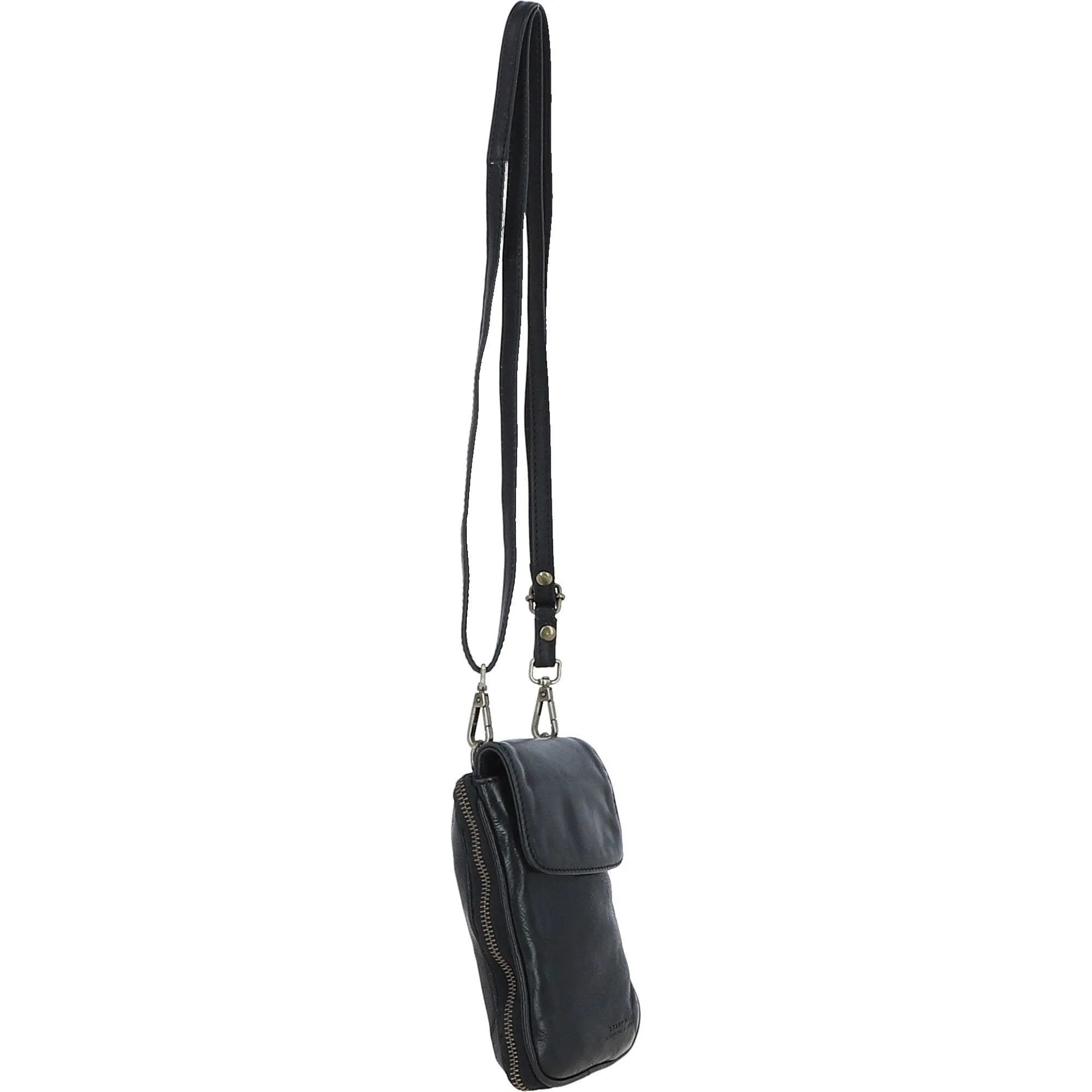 Real Leather Crossbody Smartphone Bag Black: st 2231