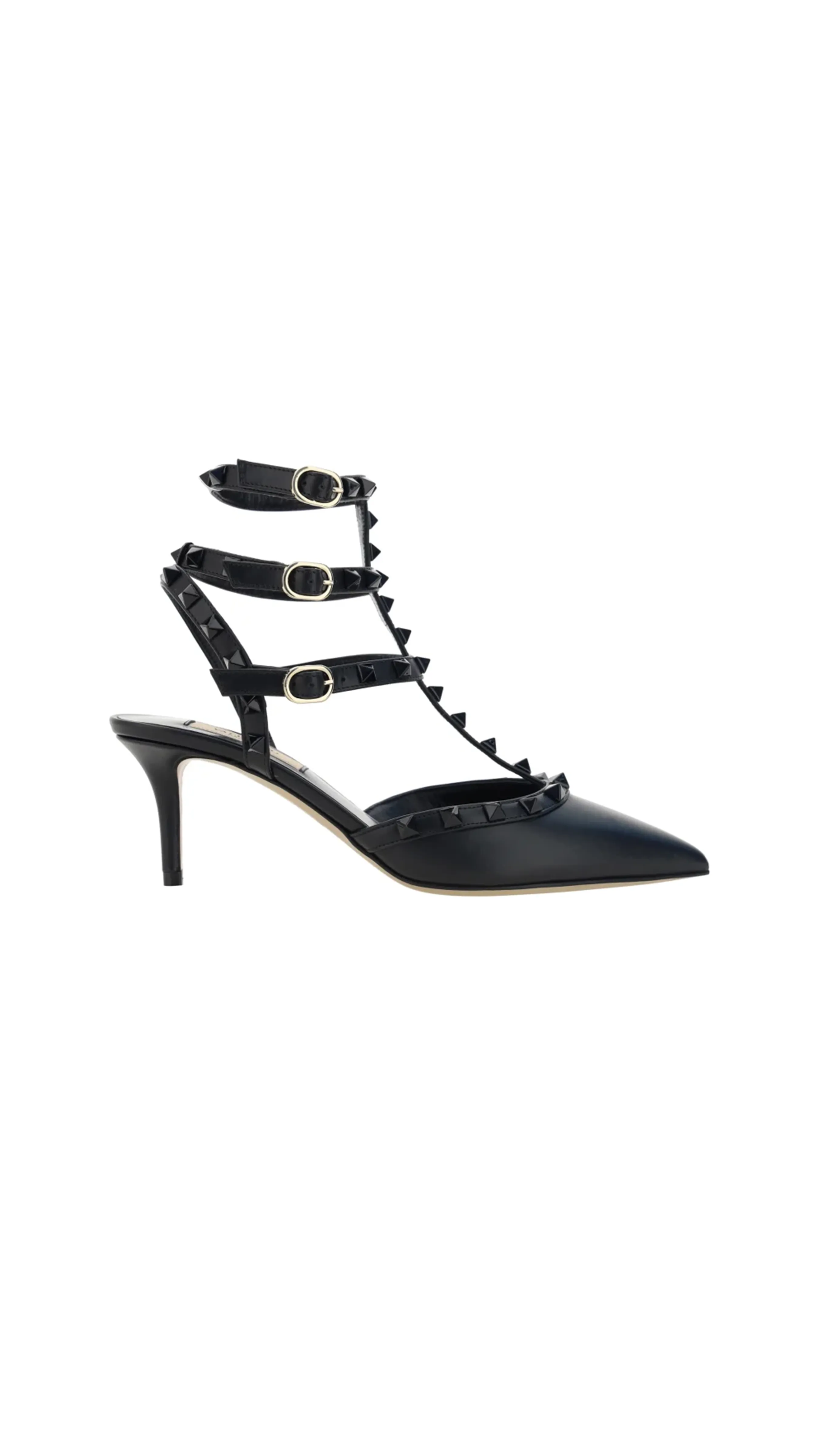 Rockstud Pumps In Leather With Studs - Black