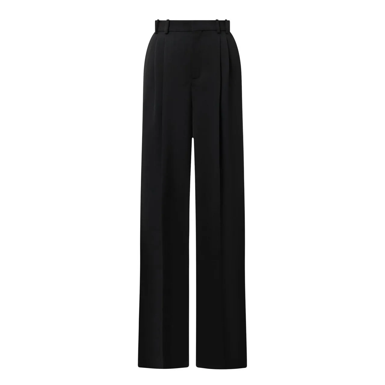 SAINT LAURENT High-Rise Wide Leg Trousers - Black