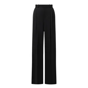 SAINT LAURENT High-Rise Wide Leg Trousers - Black