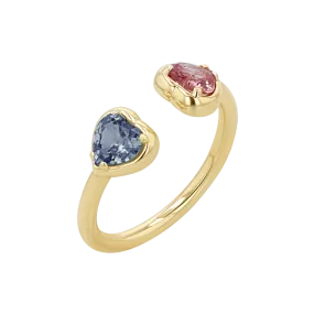 Sapphire Heart Duo Wrap Ring