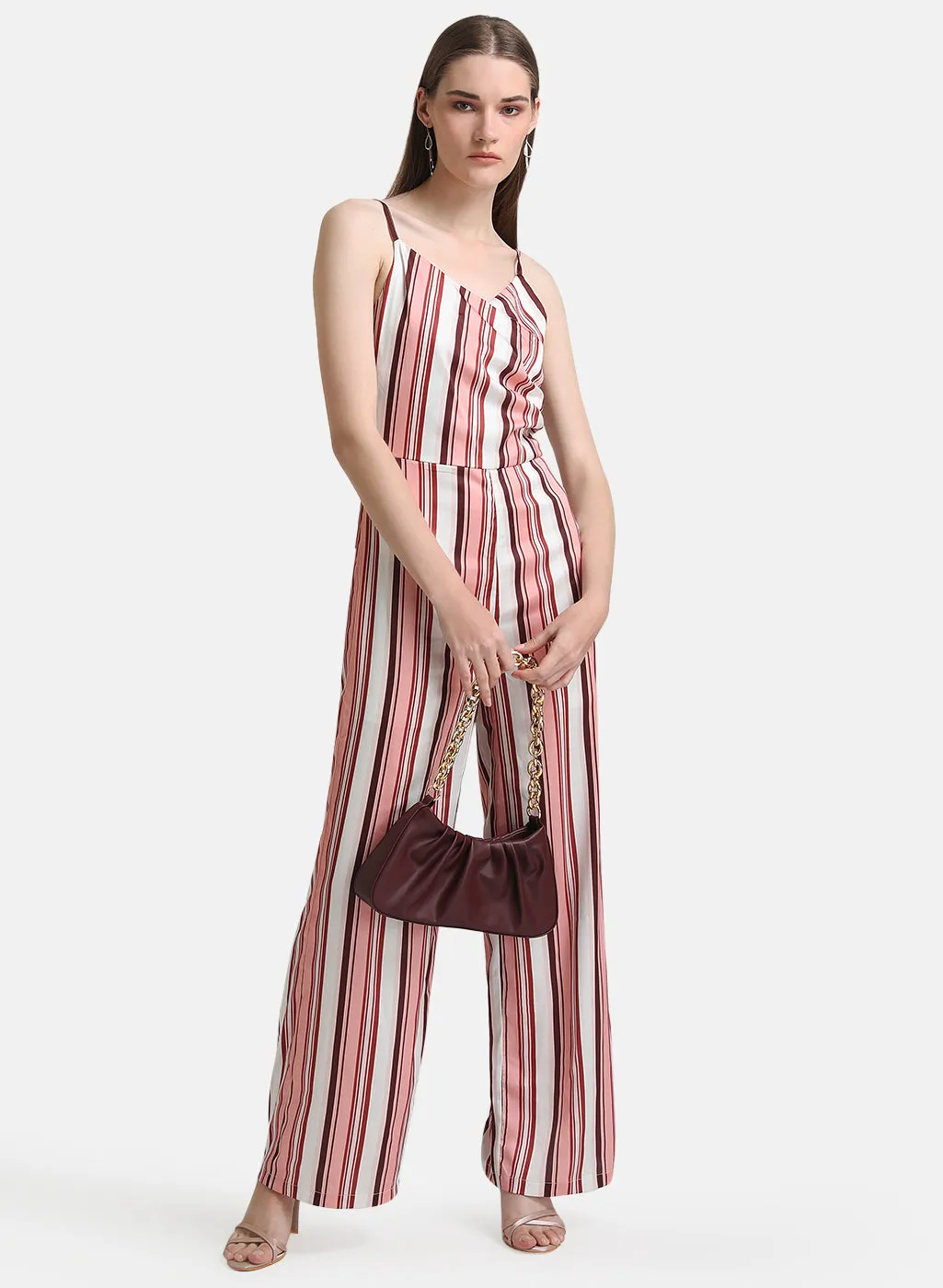 Satin Striped Jumpsuit