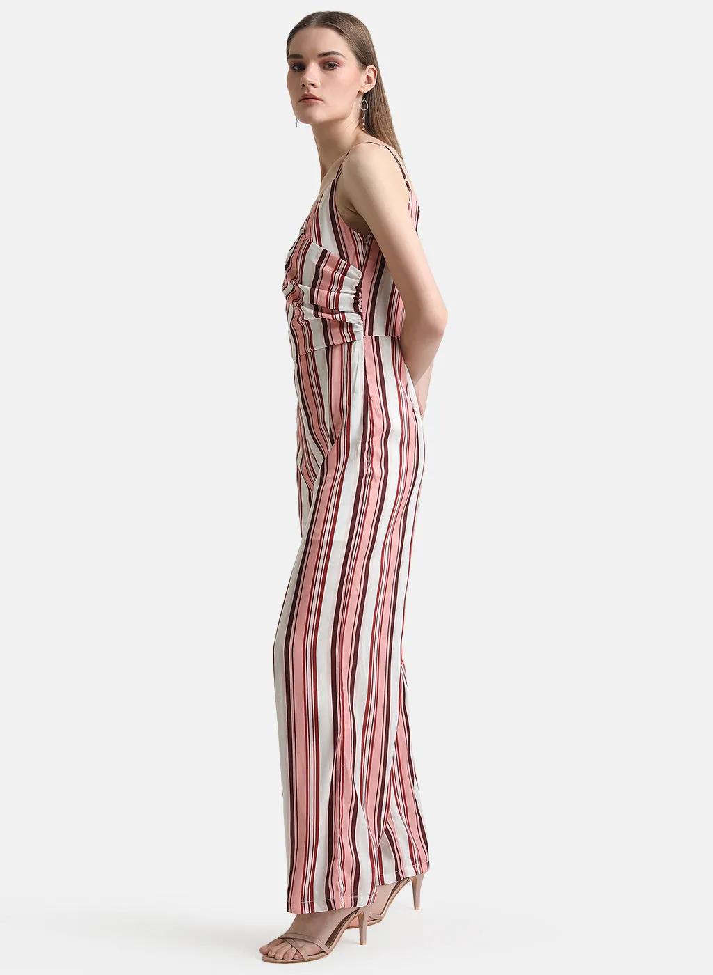 Satin Striped Jumpsuit