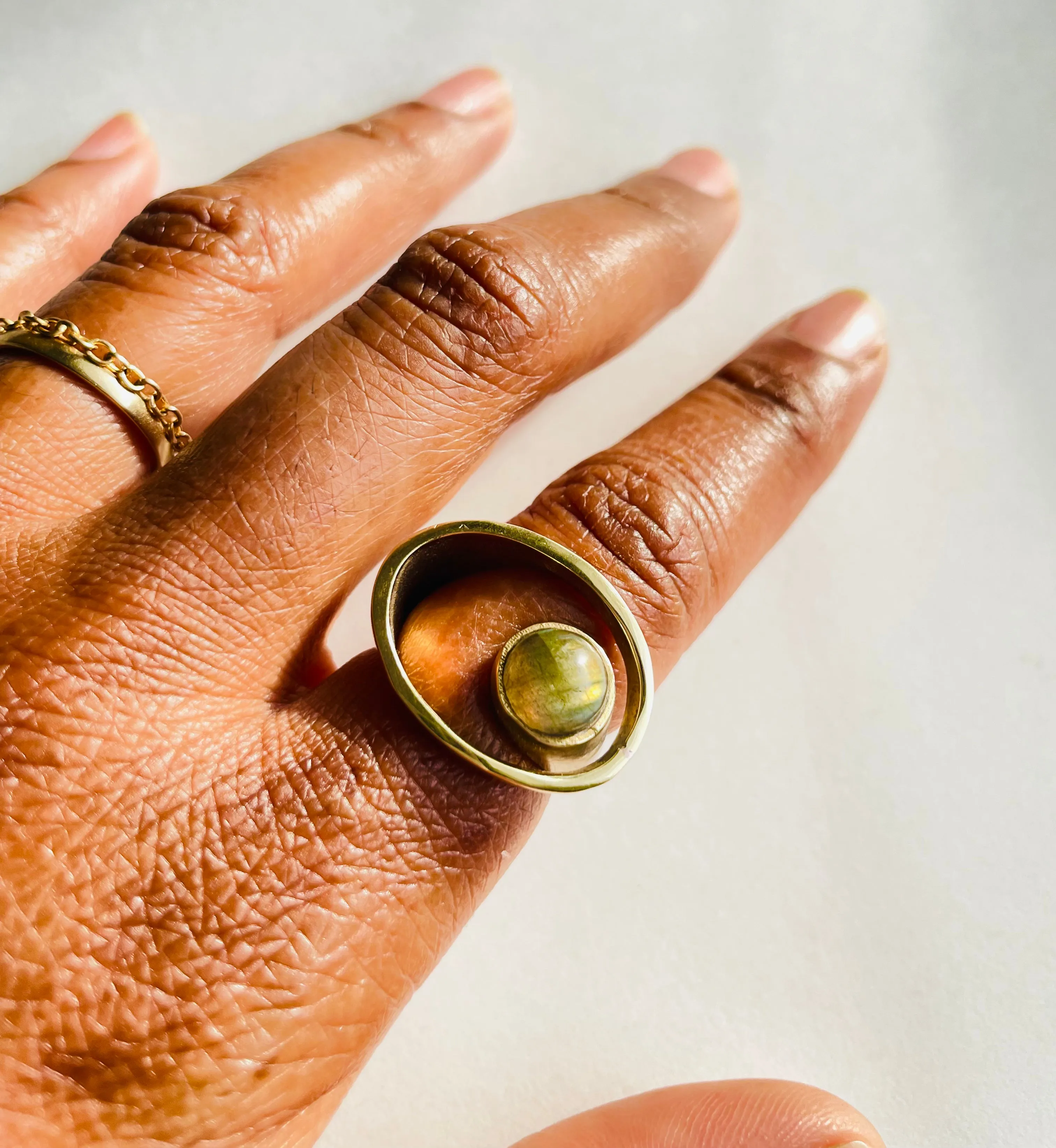 Saturn Labradorite Ring