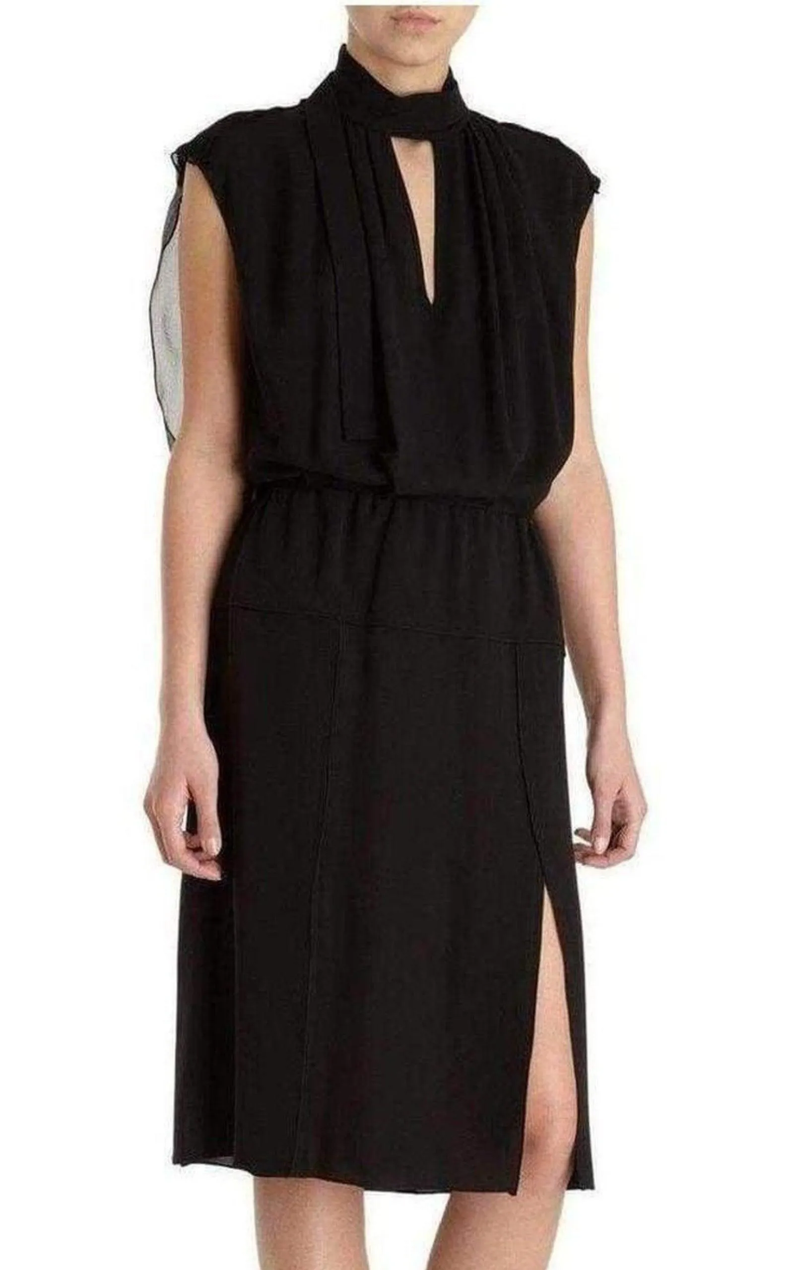 Silk Voile Sleeveless Cocktail Dress