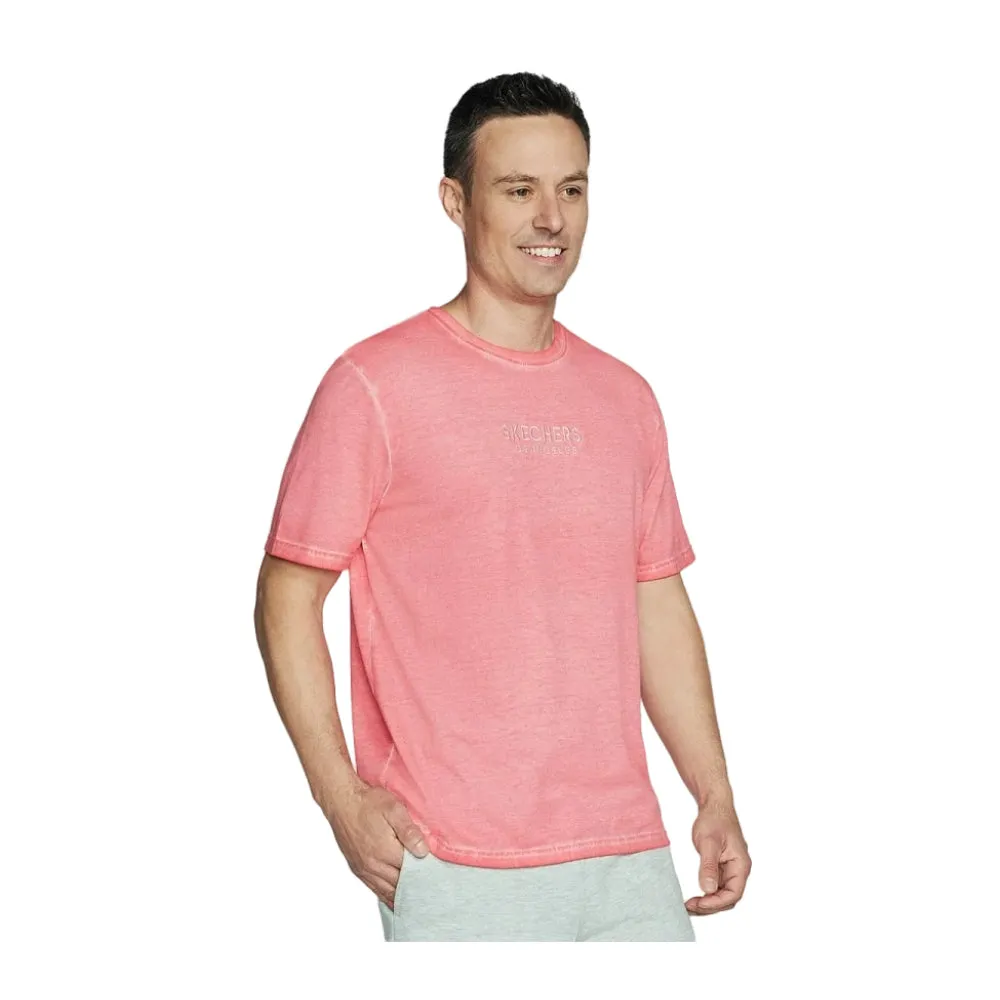 SKECHERS Men's Diamond Wash Logo Tee (Coral)