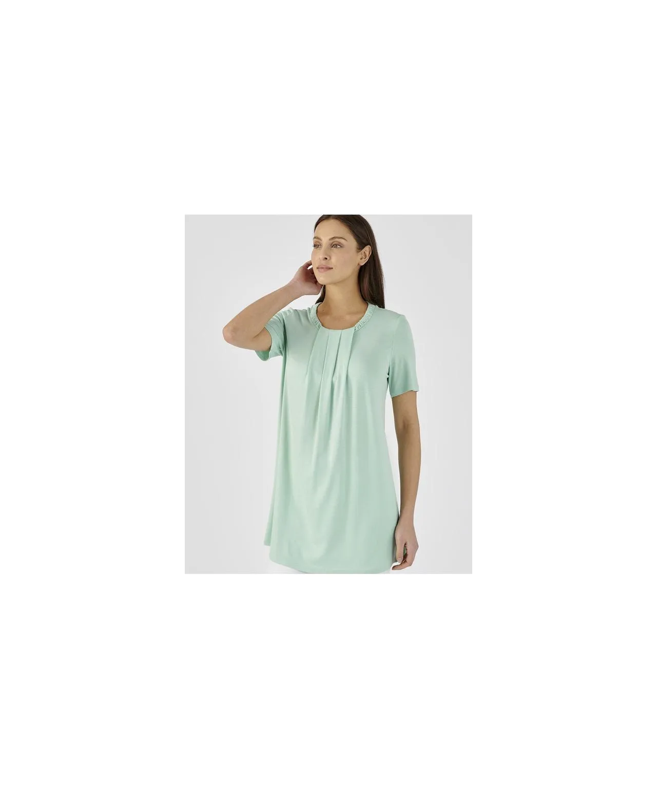 Skin Soft Short Sleeved Neck Detail Tunic