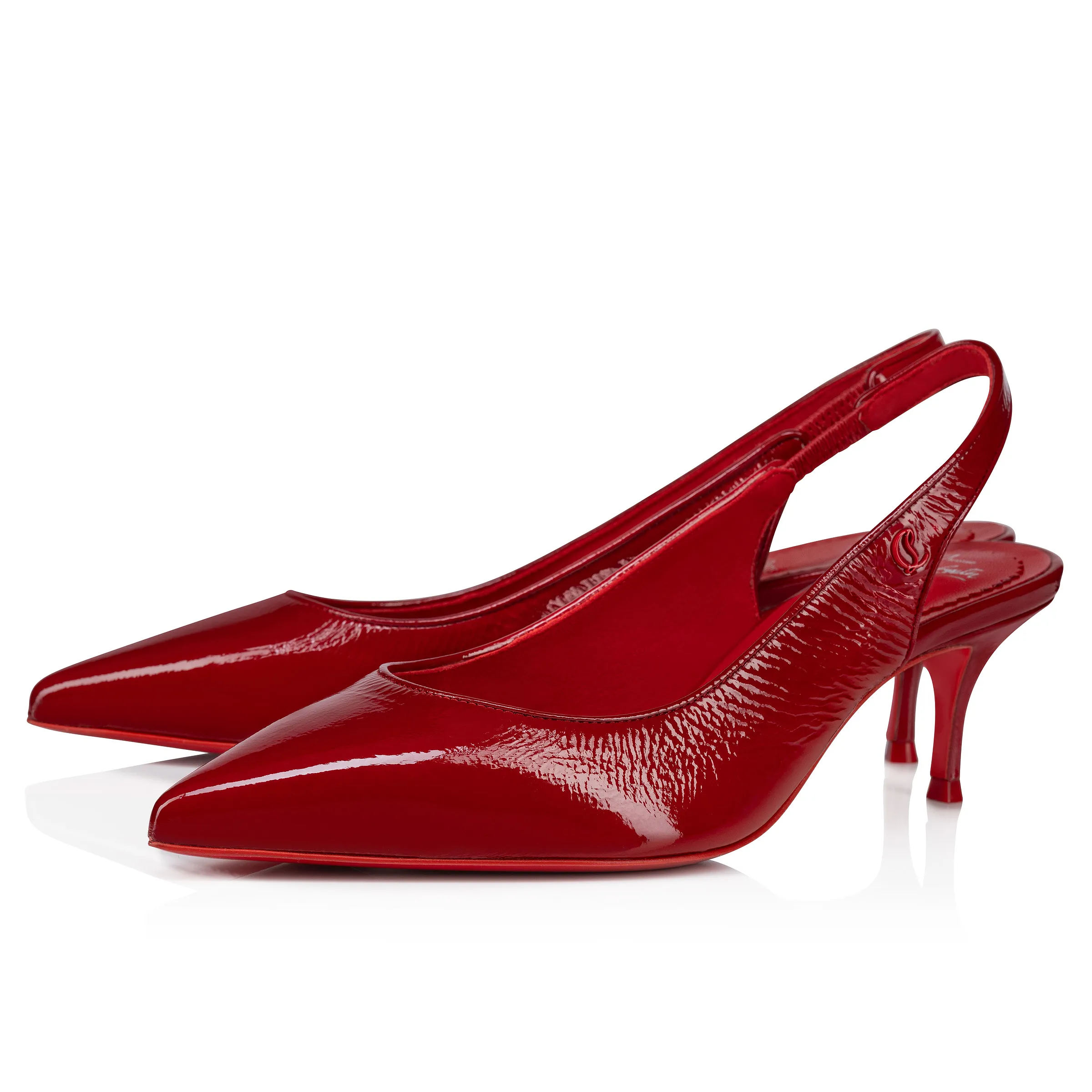 Sporty Kate Sling 55 mm Sling back pumps - Vog patent leather - Loubi - Women