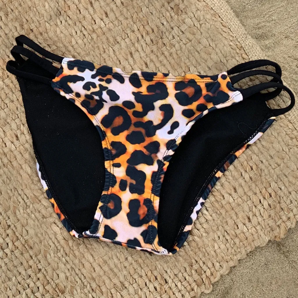 Strappy Bikini Bottom - LEOPARD