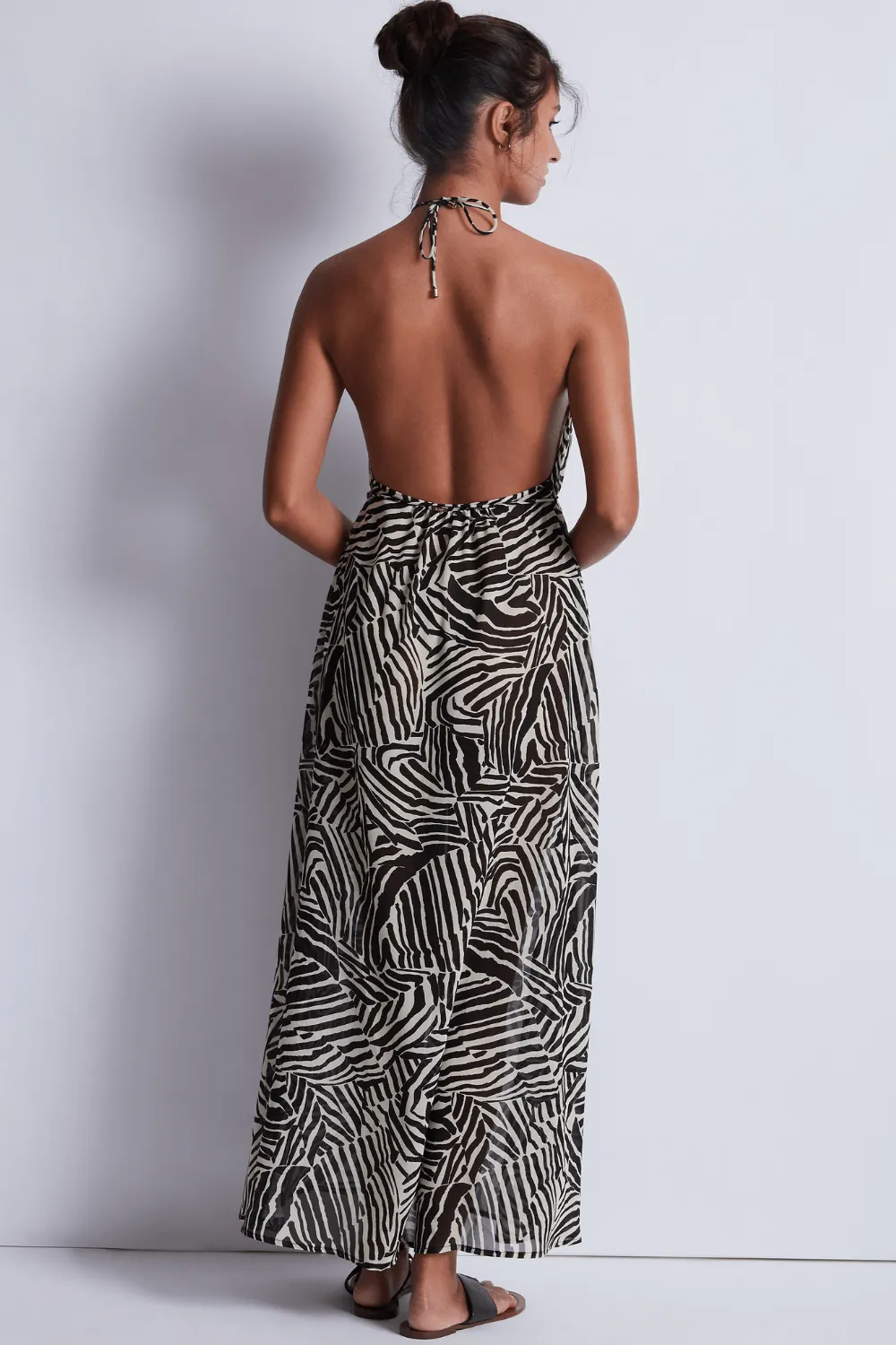 Sunset Cocktail Halterneck Maxi Beach Dress