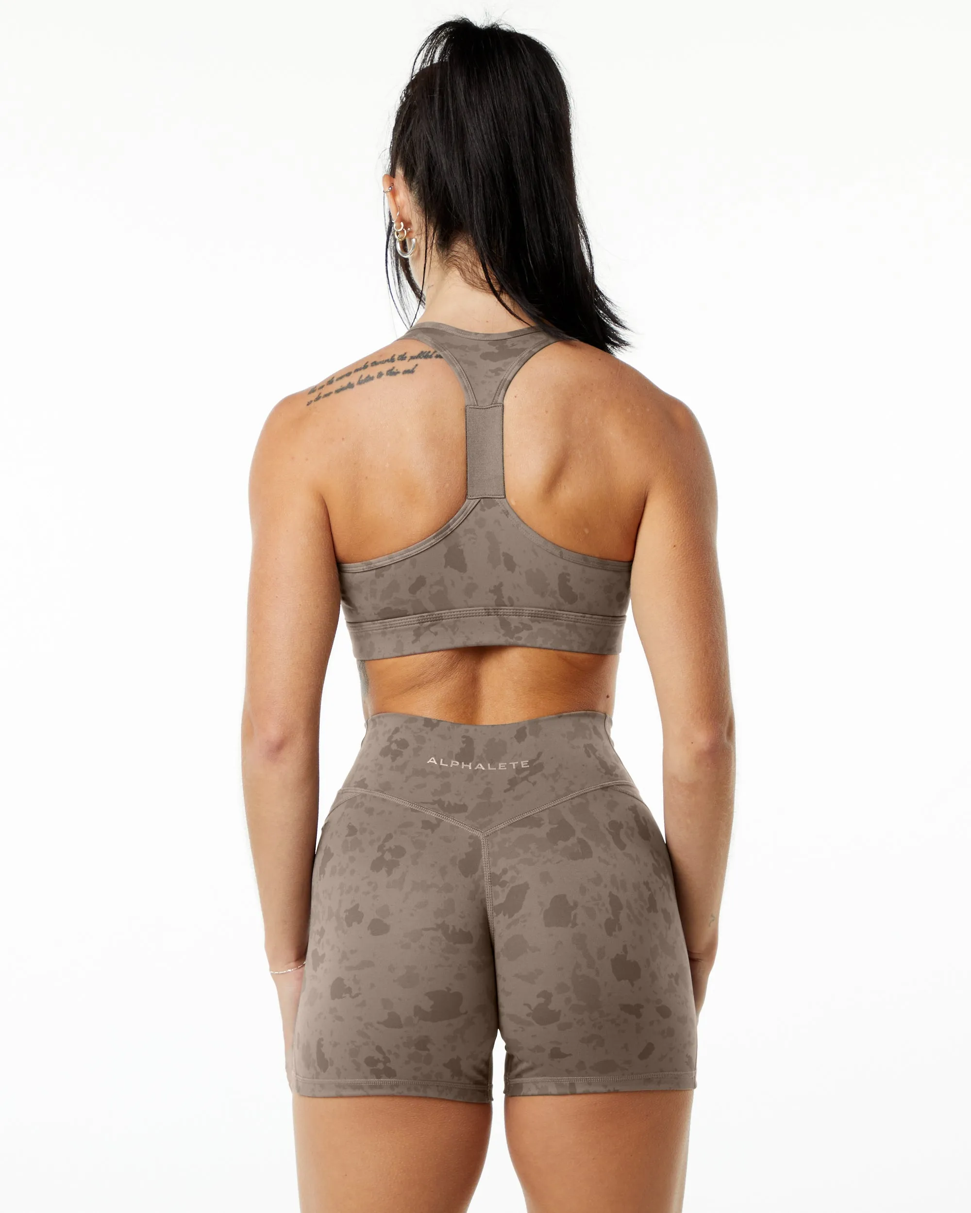 Surface Wrap Bra - Pebble Print Mocha