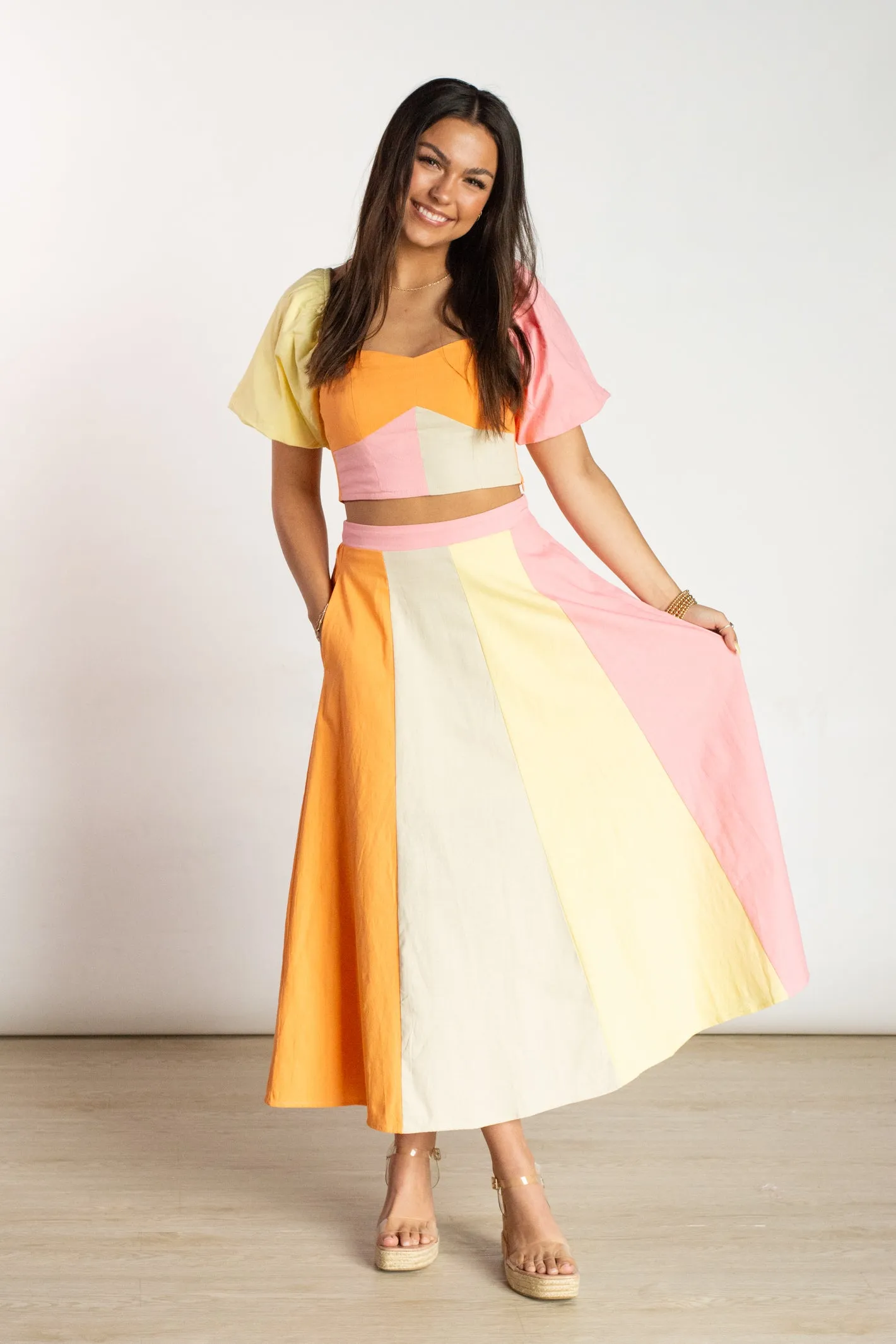 Sweetest Admirer Multicolor Midi Skirt