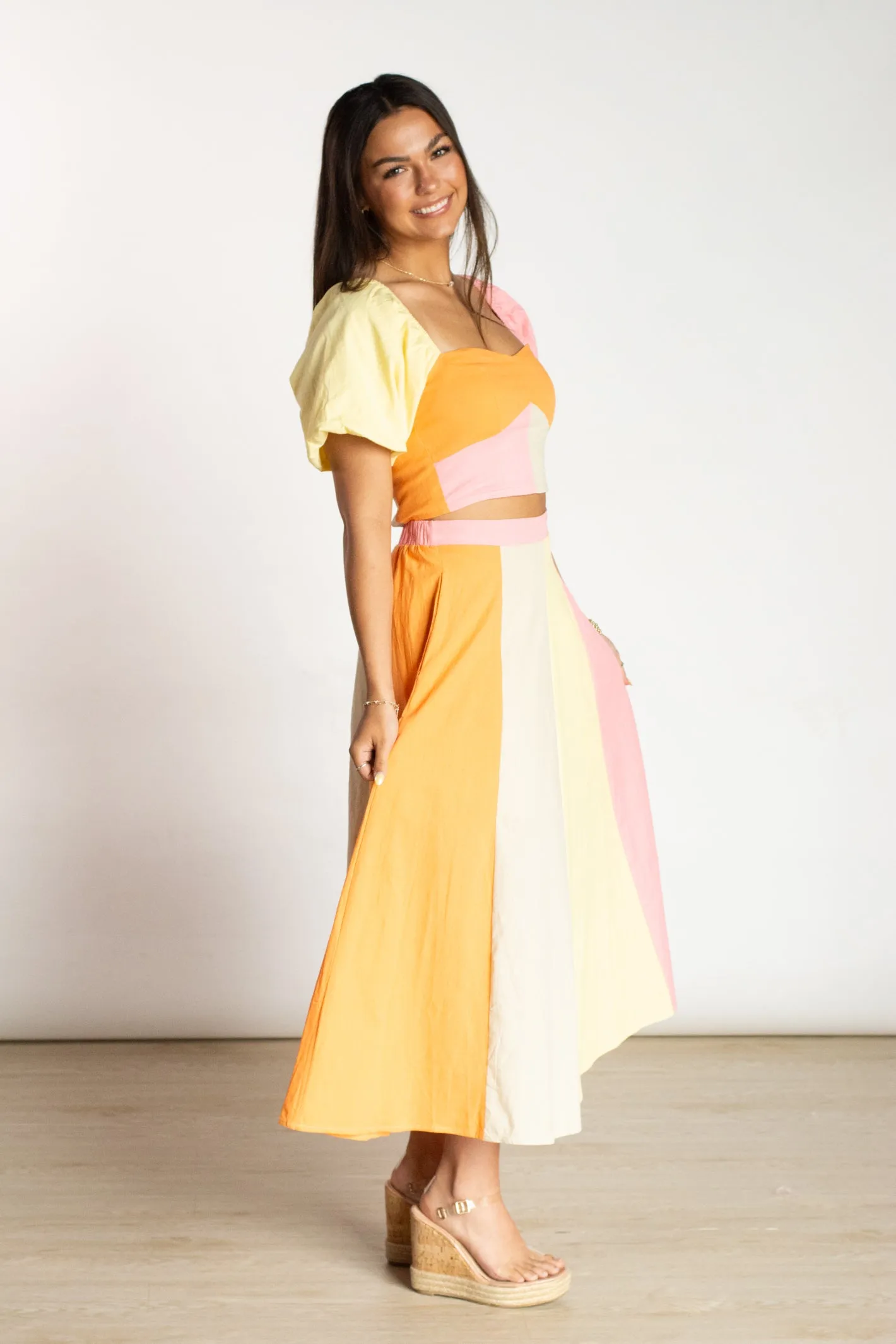 Sweetest Admirer Multicolor Midi Skirt