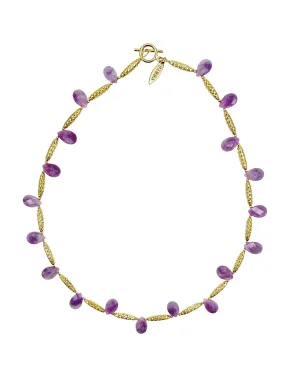 Teardrop Amethyst Collar Necklace LN021