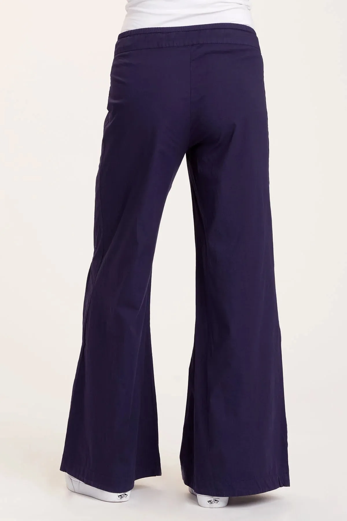 Terraced Wide Leg Cotton Spandex Navy Pant By XCVI