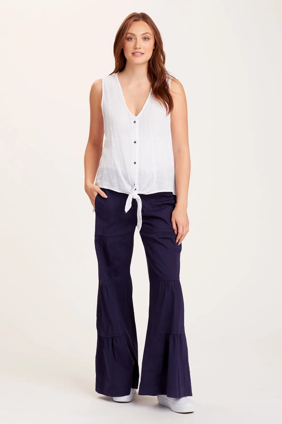 Terraced Wide Leg Pant