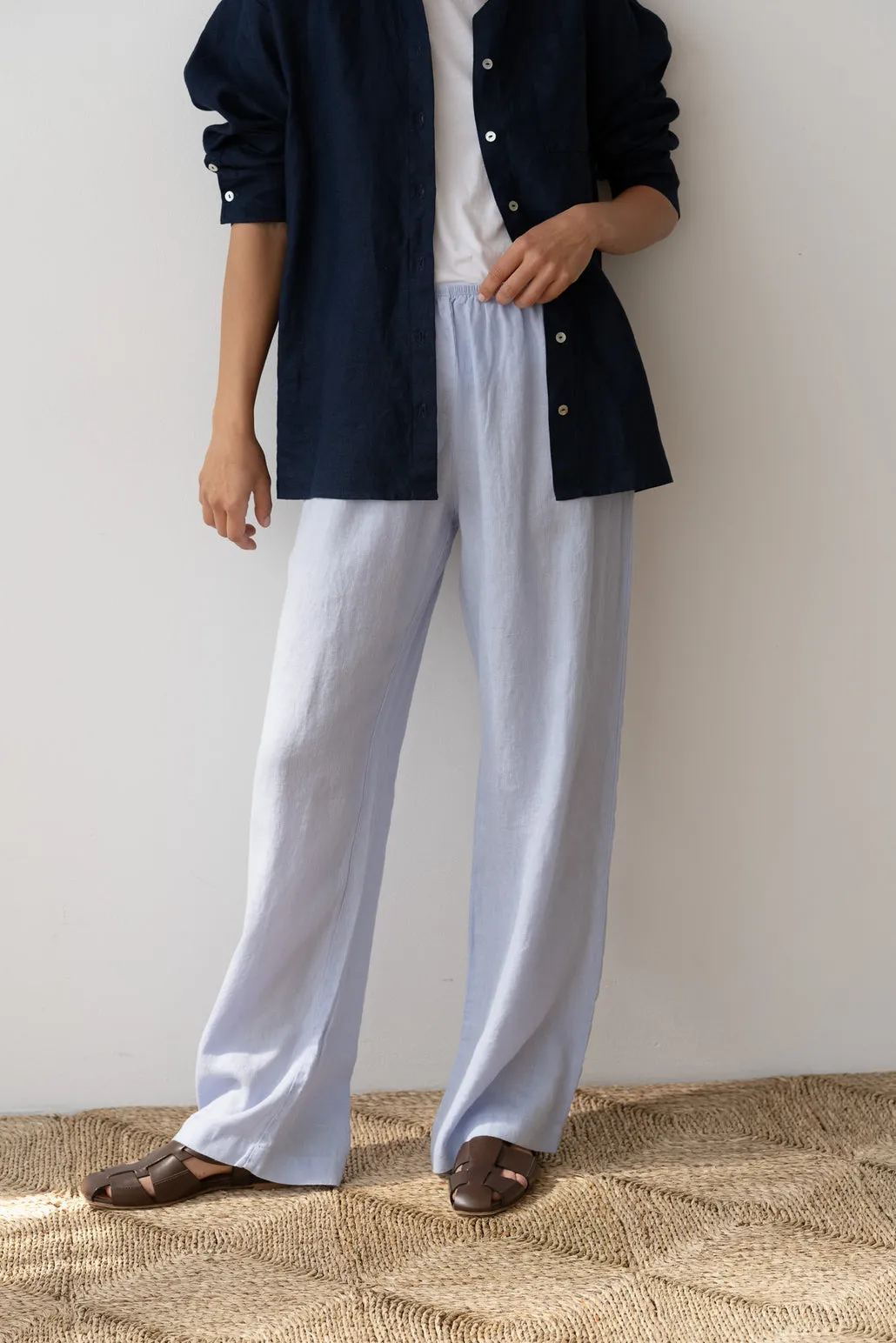 The Linen Simple Pant in Cloud