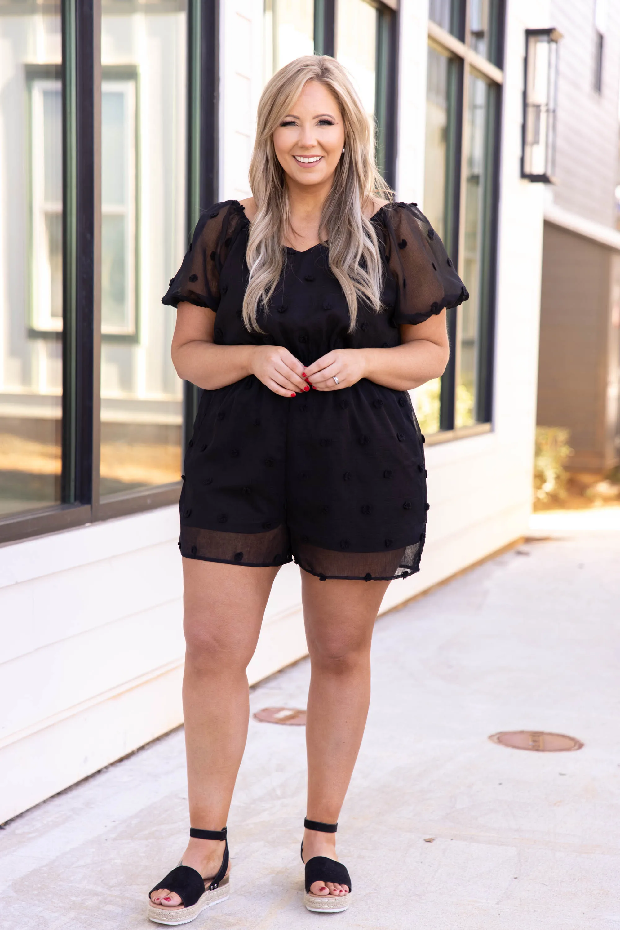 Timeless Essence Romper, Black