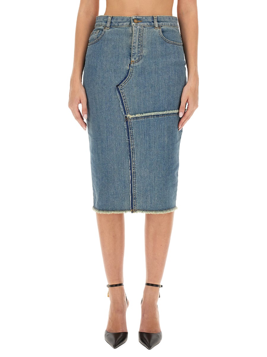 TOM FORD    COTTON DENIM MIDI SKIRT