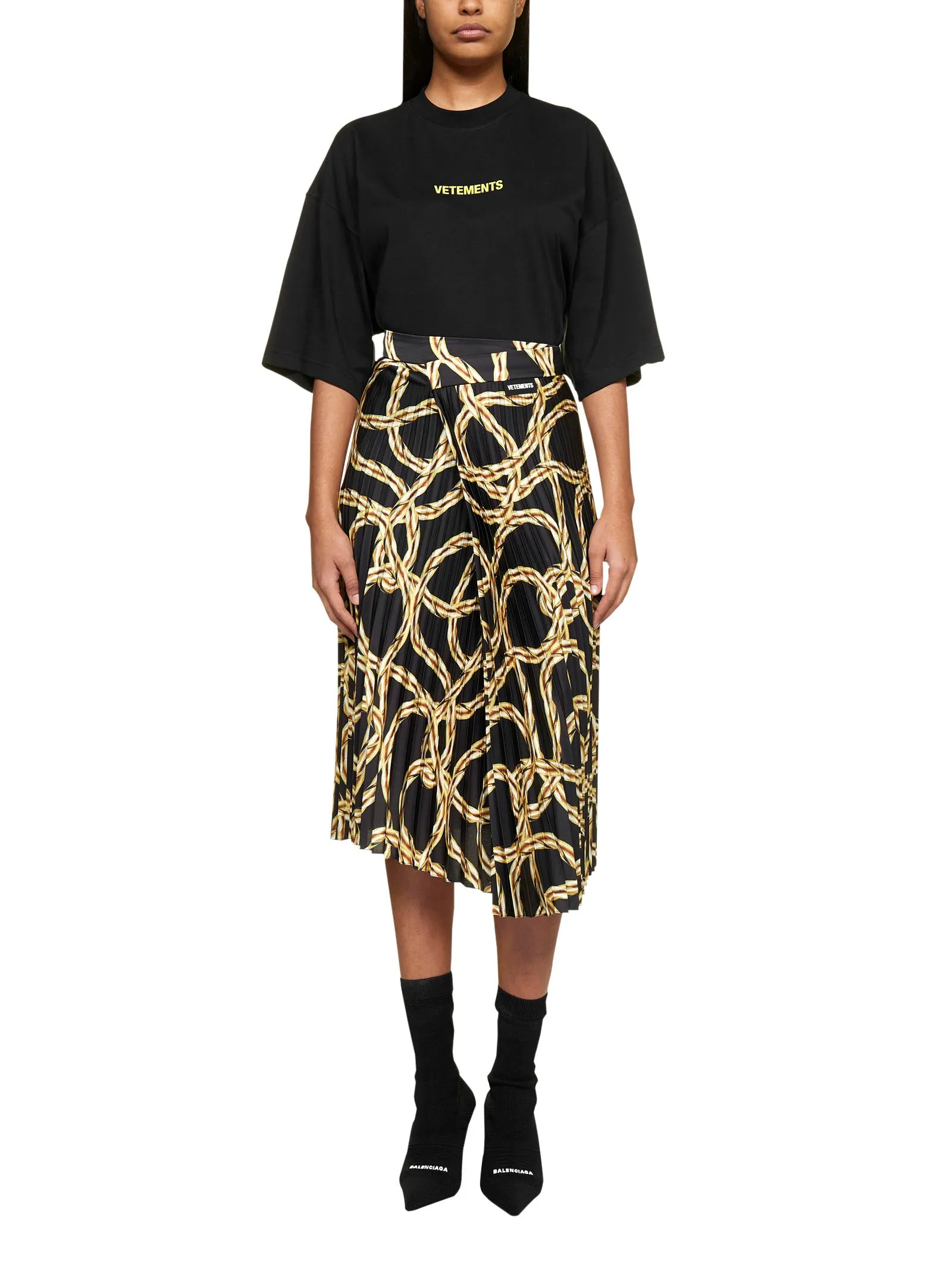 Vetements Chain Link Printed Midi Skirt