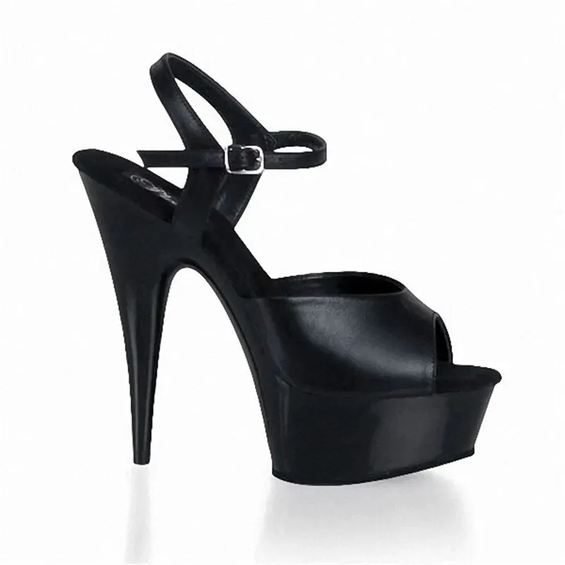 Women's Synthetic Leather Super High-heel Buckle Strap Gladiator Pumps