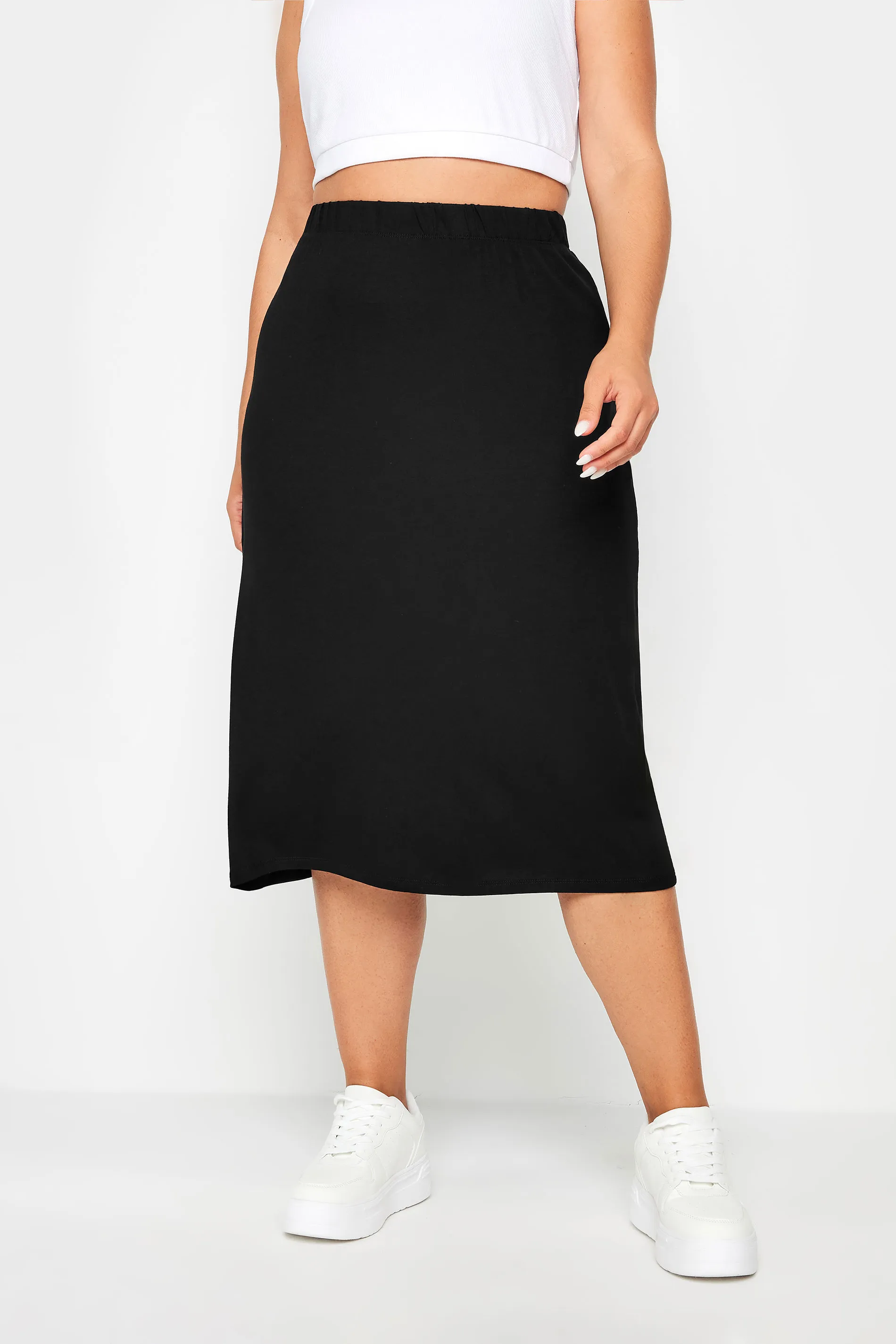 YOURS Curve Black Midi Tube Skirt