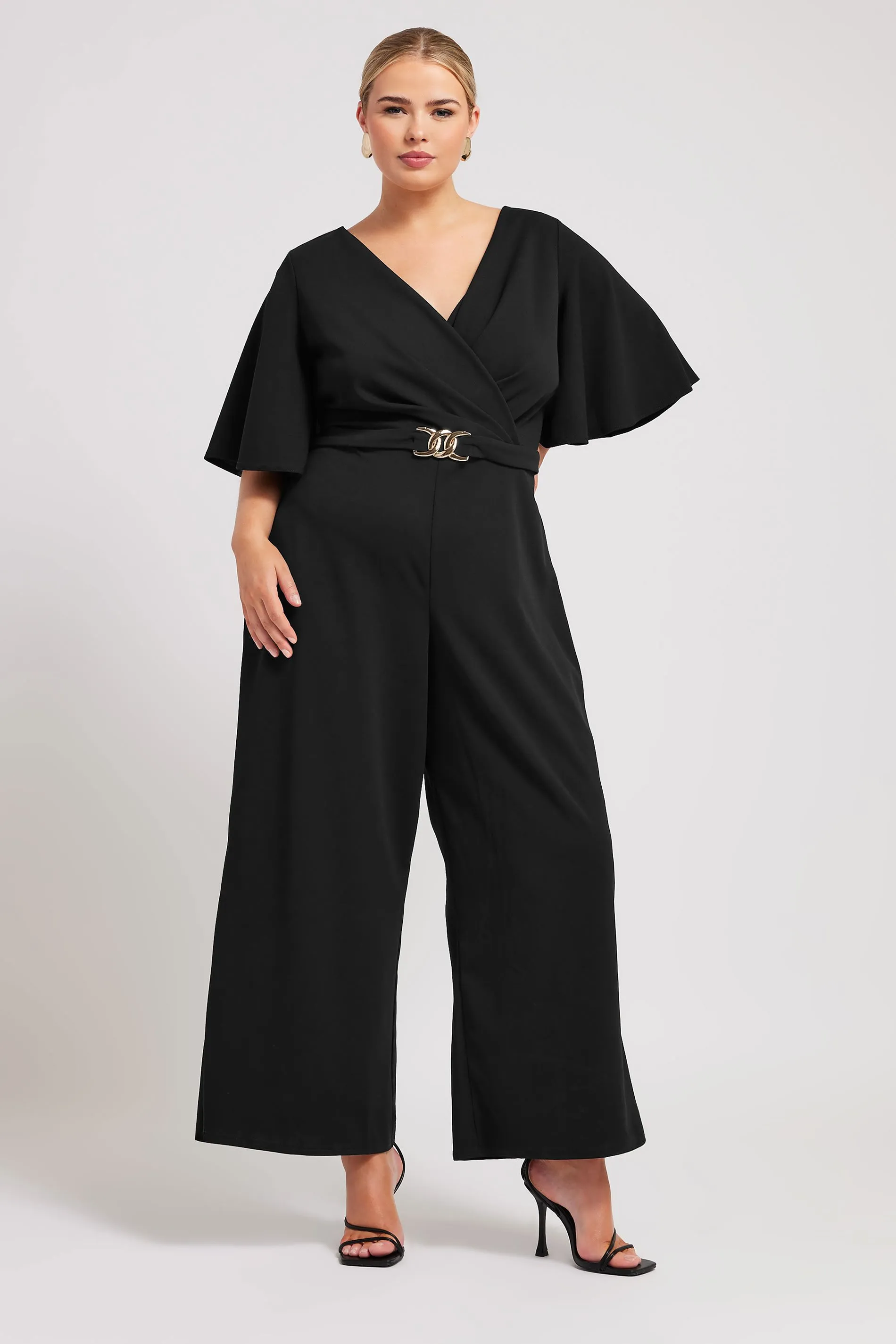 YOURS LONDON Curve Black Wide Leg Jumpsuit