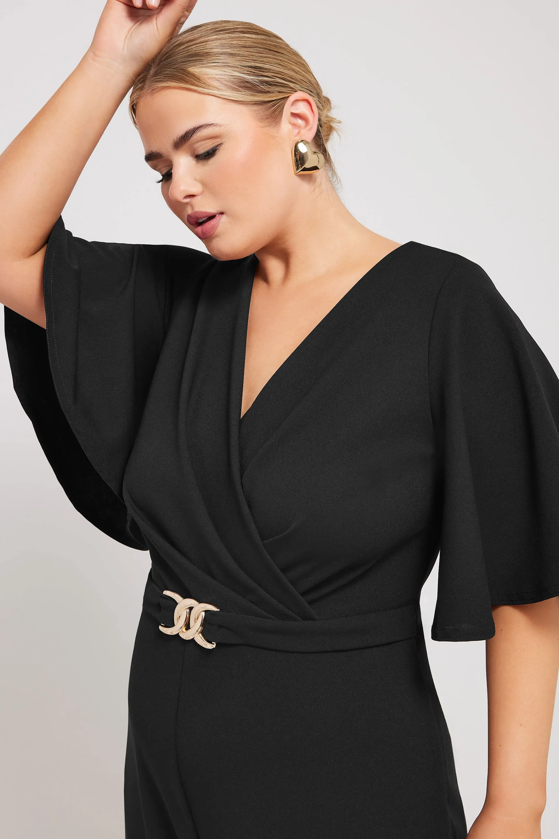 YOURS LONDON Curve Black Wide Leg Jumpsuit