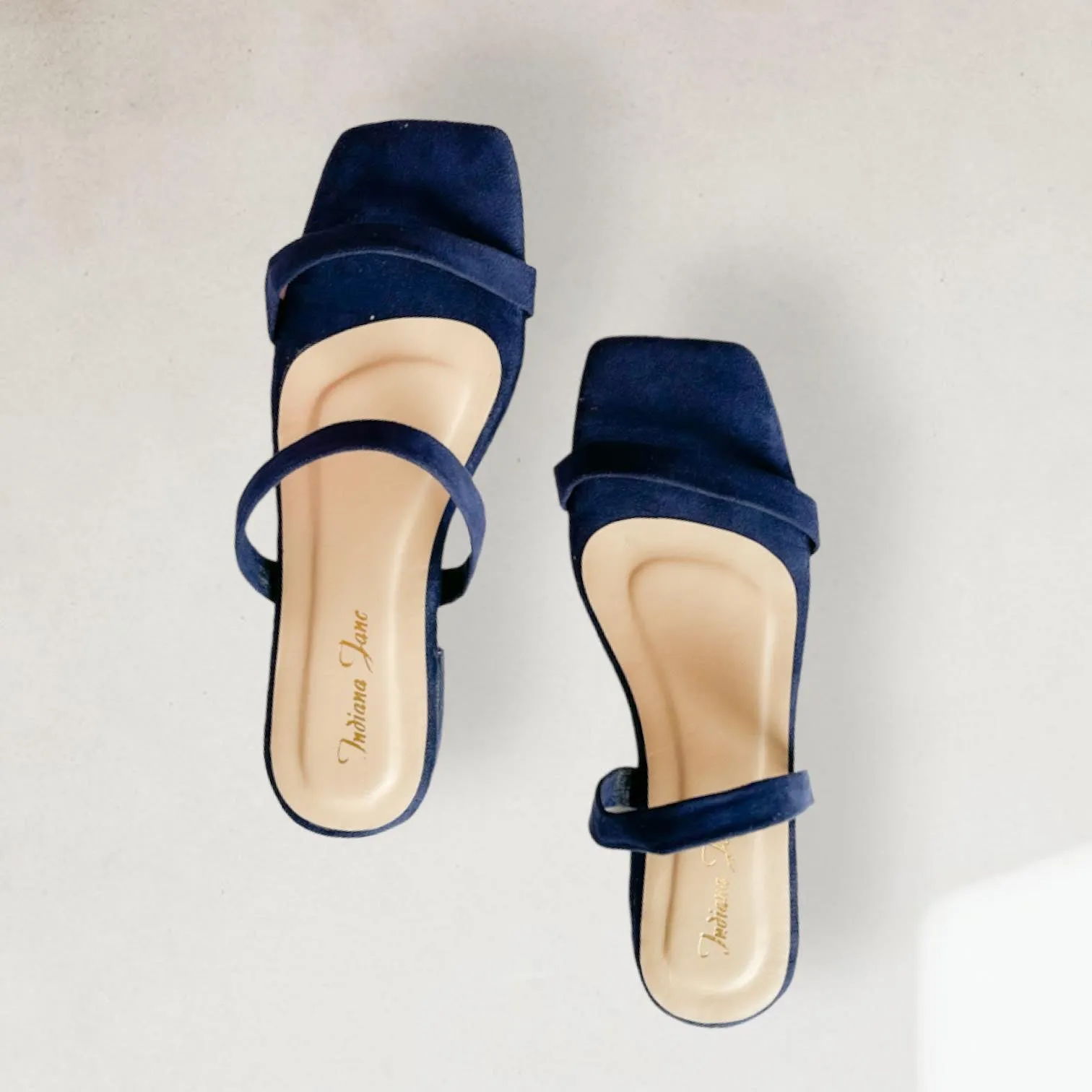 ZAHARA Suede Low Block Heels Sandals