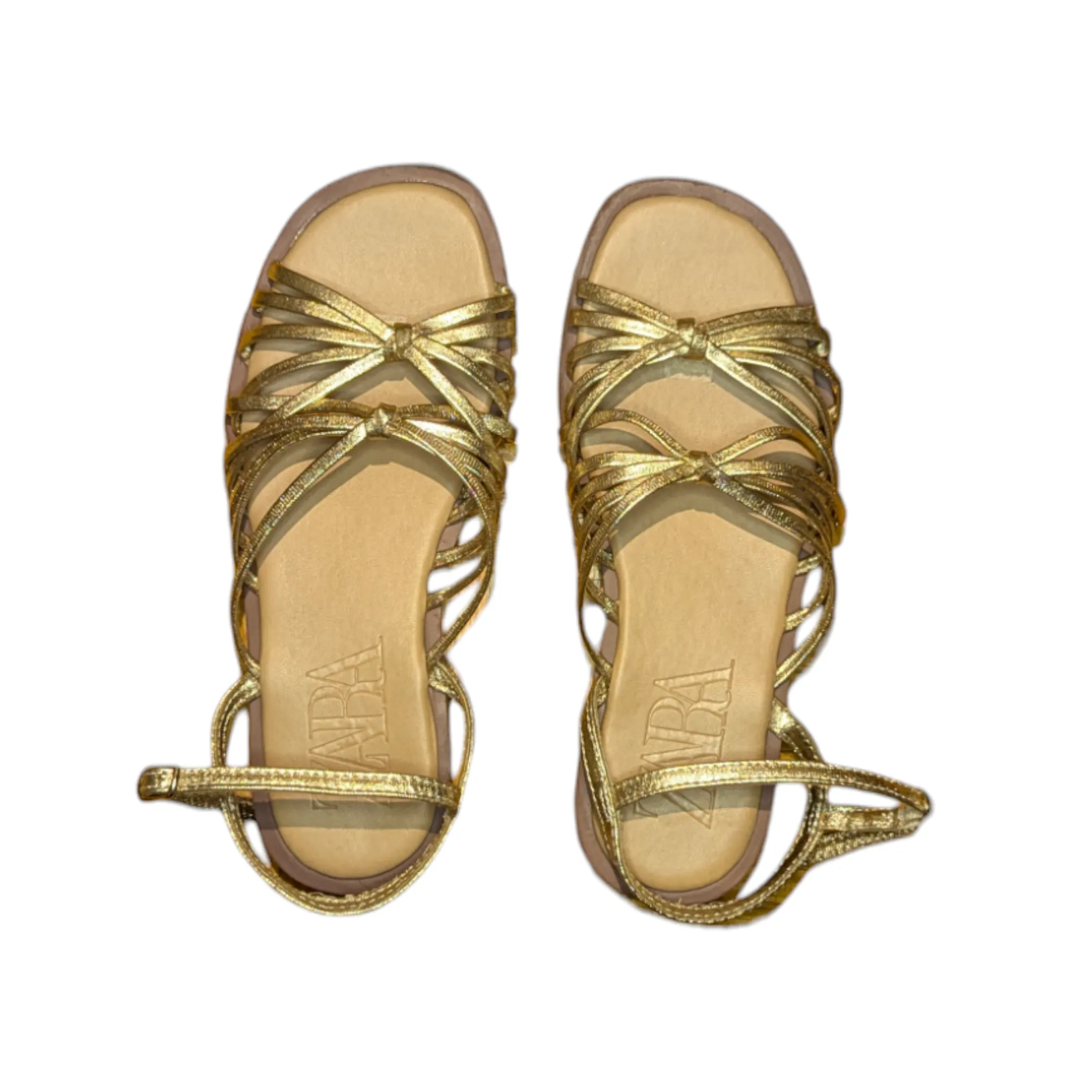 Zara Gold Strappy Sandals